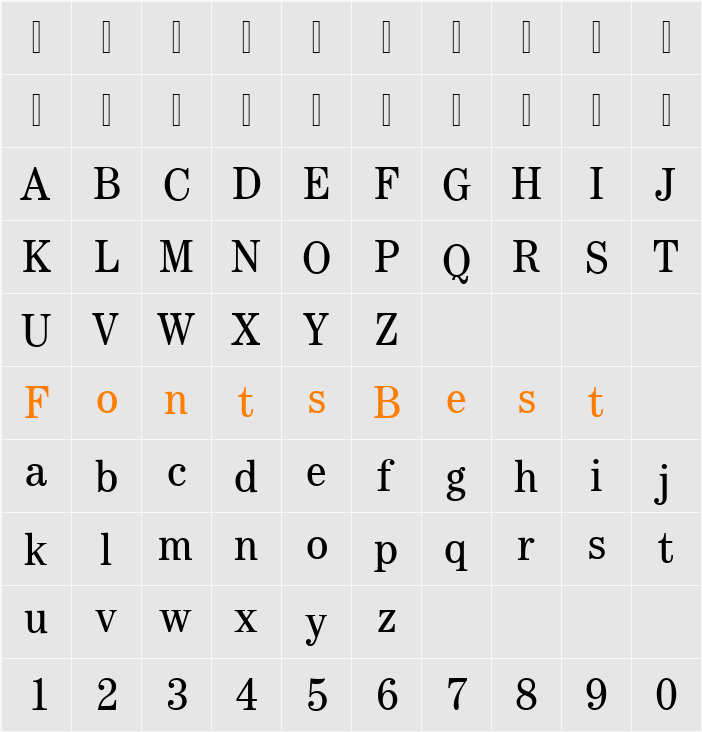 Tele-Antiqua Character Map