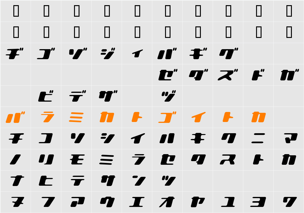 LBIlovely bold italic Character Map