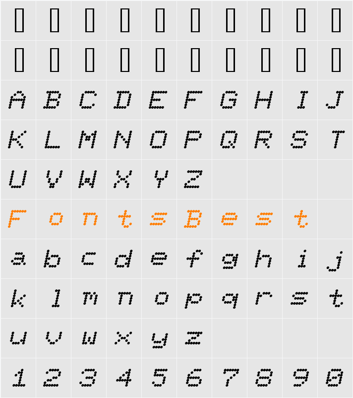 Ninepin Character Map