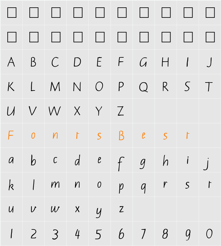 NotehandLefty Character Map