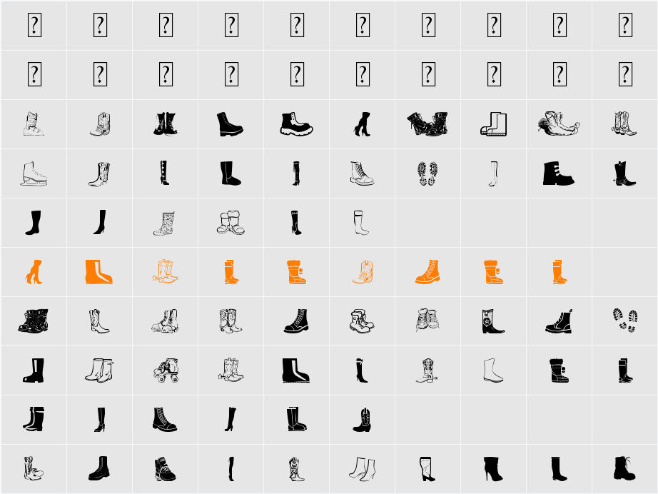 Boots Character Map