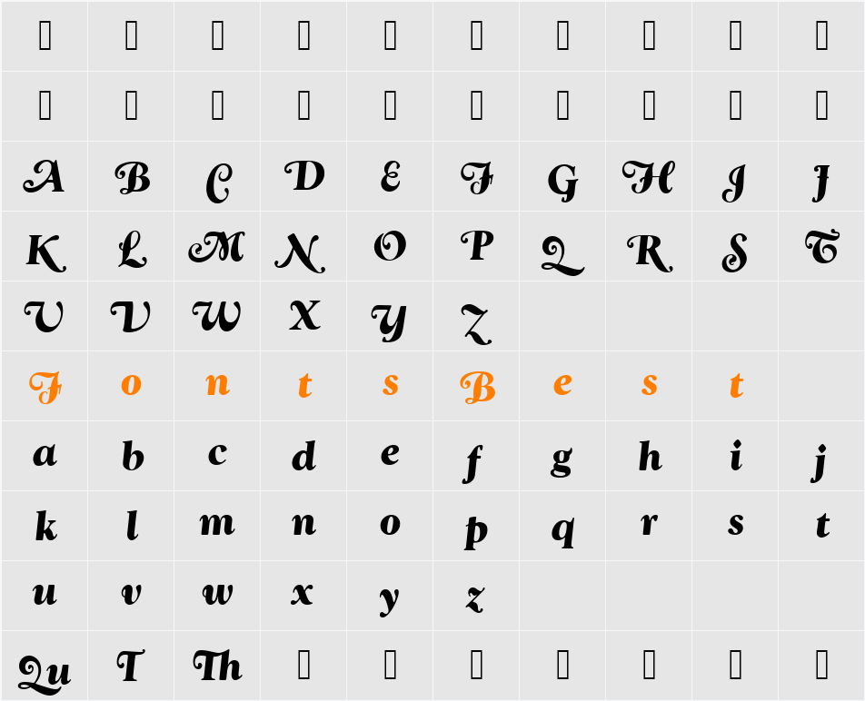 GoudySwaT Character Map