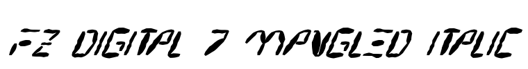 FZ DIGITAL 7 MANGLED ITALIC Font Image