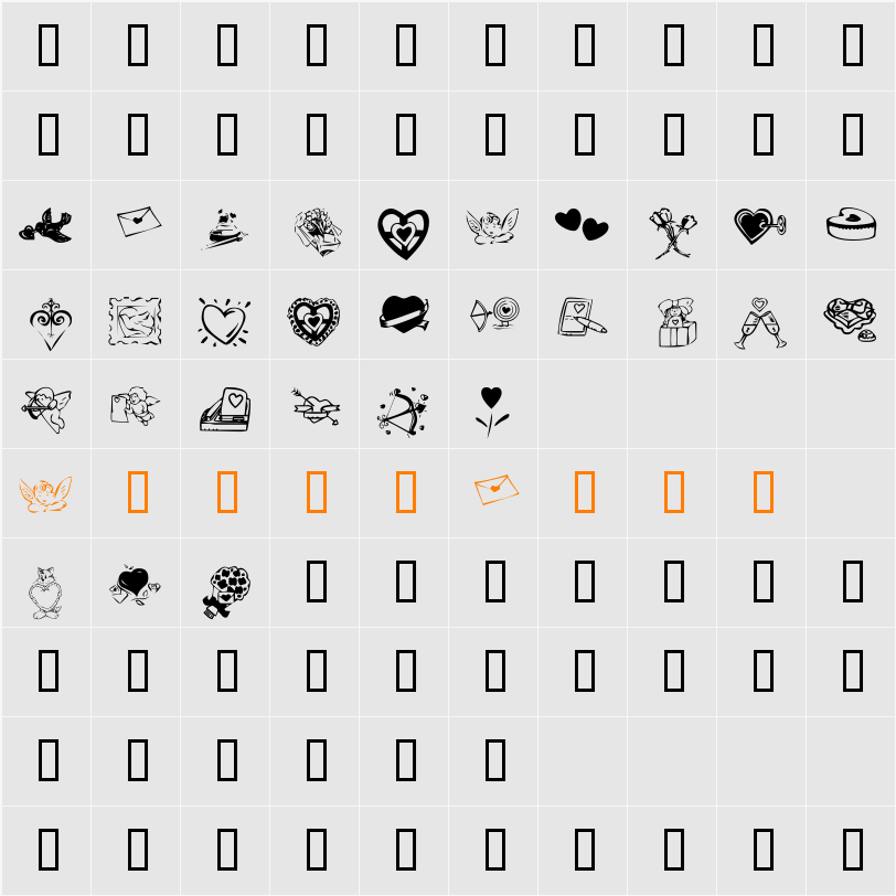 KR Valentine 2003 Character Map