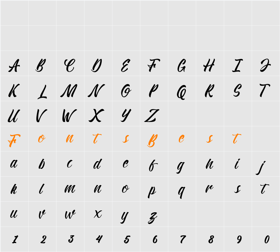 Kadisoka Script Character Map