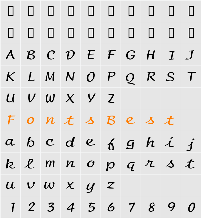ScriptMonoExtended Character Map