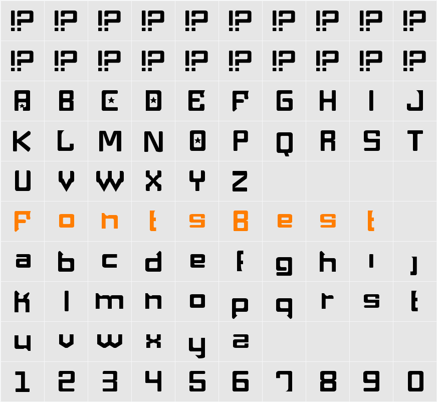 Maquina Pneumatica Character Map