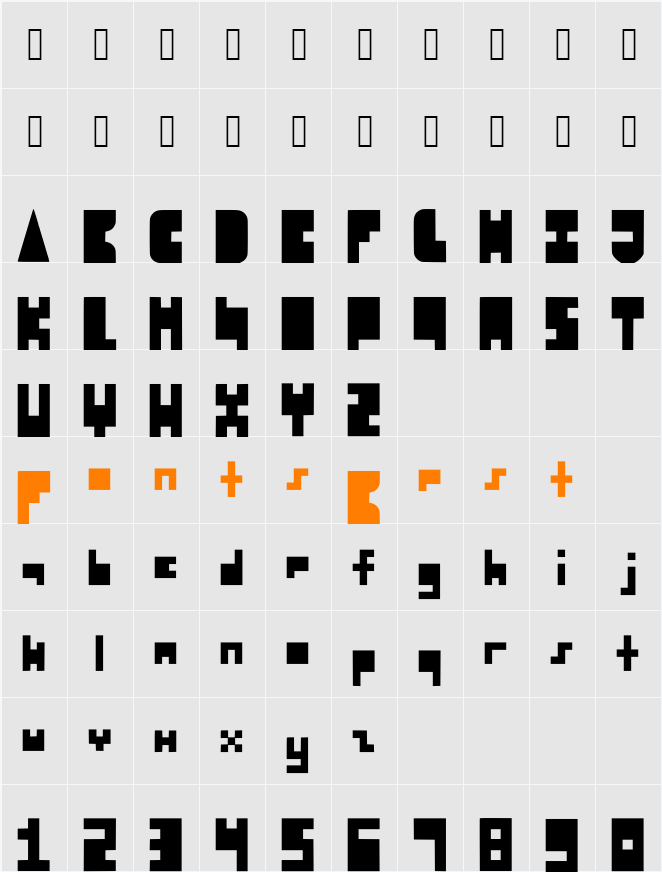 8-bit Block Party Character Map