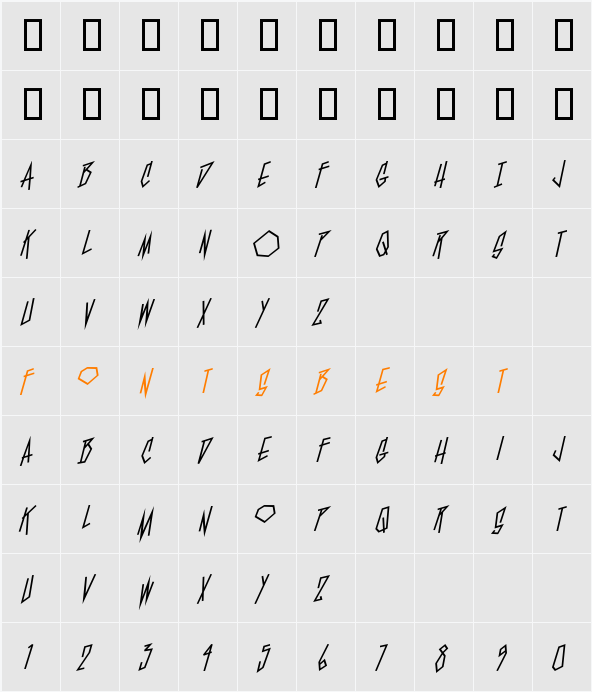 BlamBlam BB Character Map