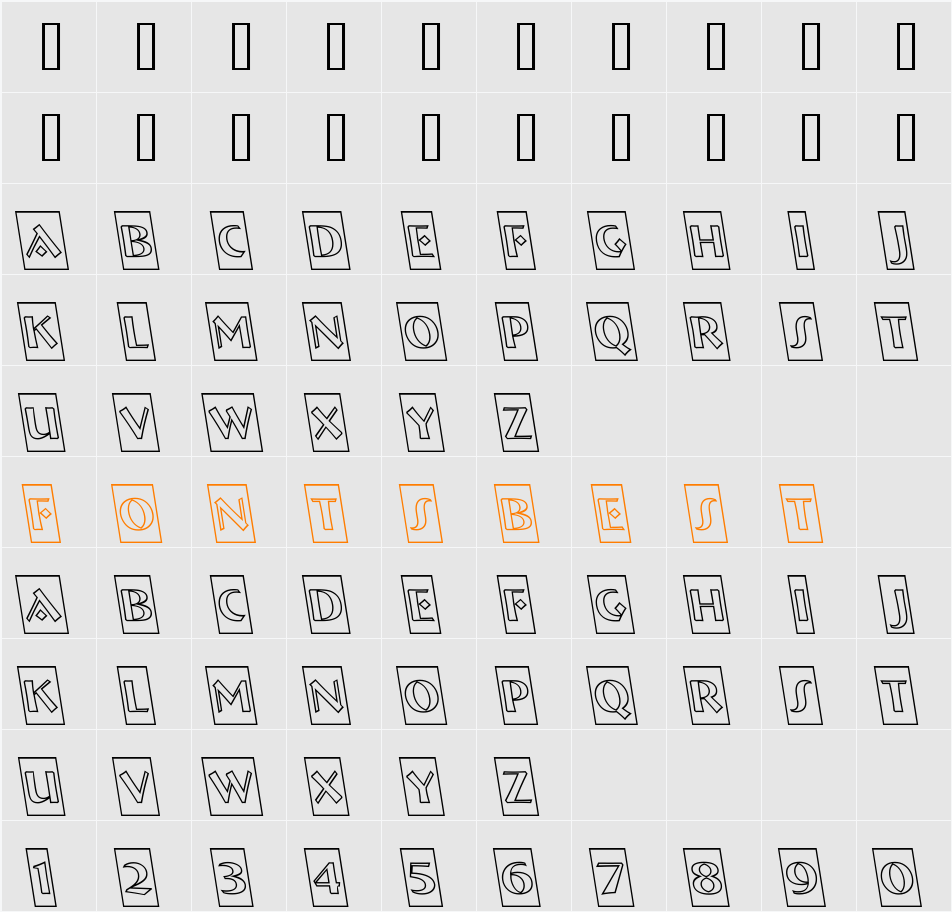 a_BremenCmOtlRevObl Character Map
