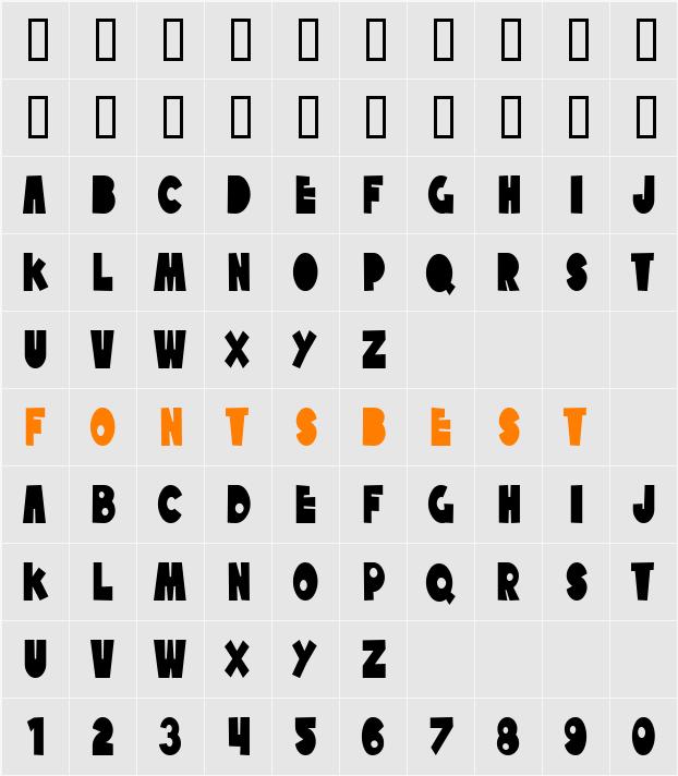 SF Tattle Tales Condensed Character Map