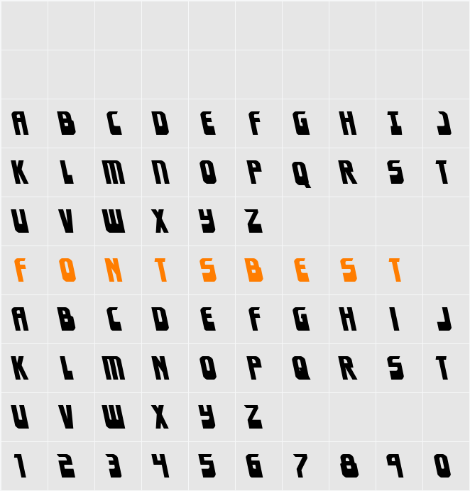Eldebaran Leftalic Character Map