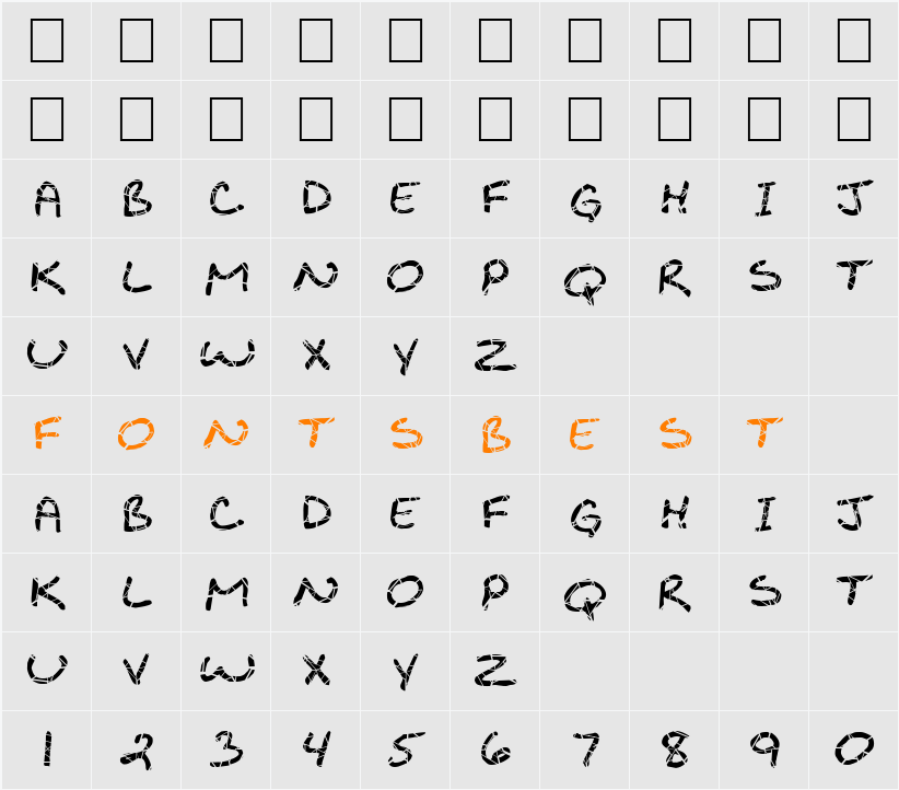 FZ JAZZY 29 CRACKED Character Map