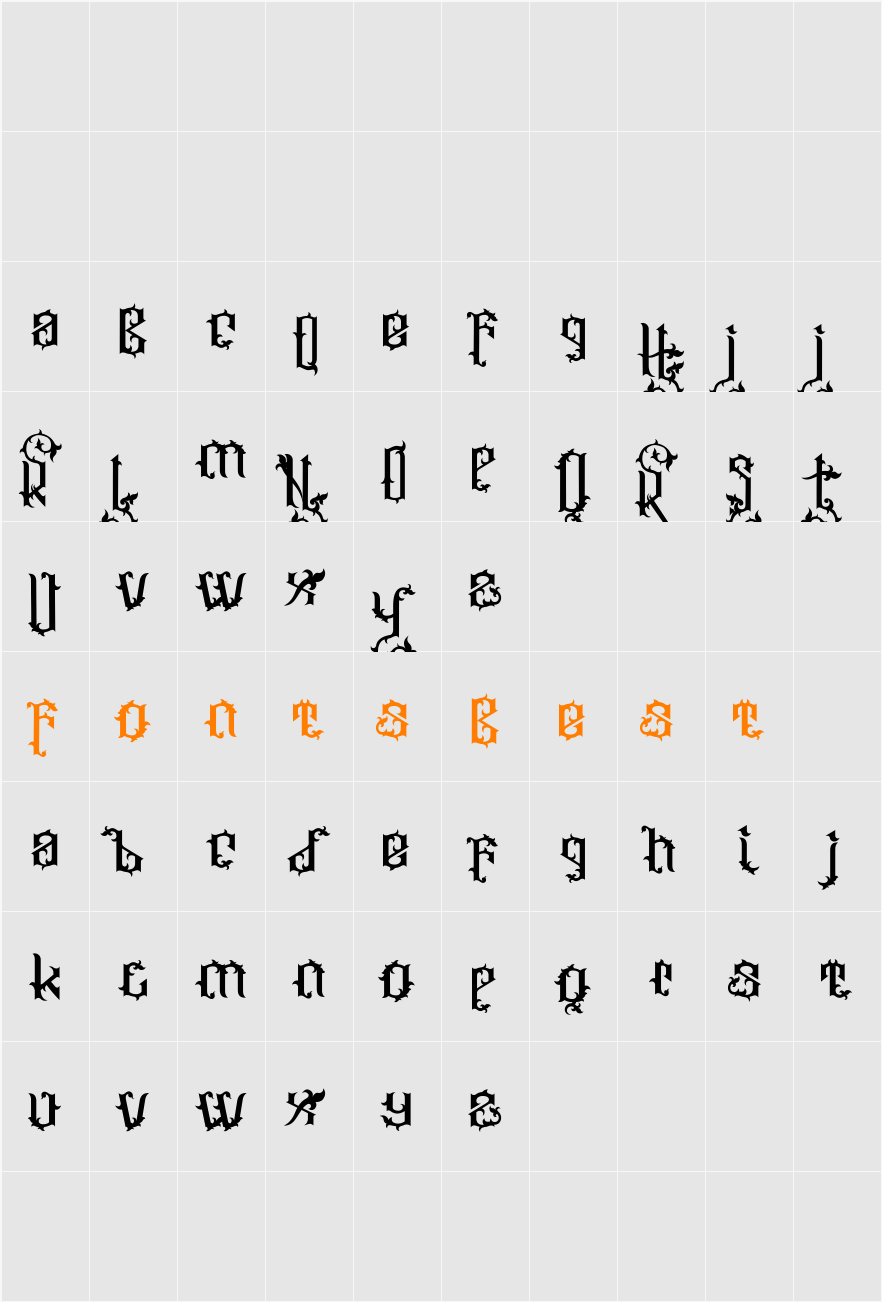 Ornatix Character Map