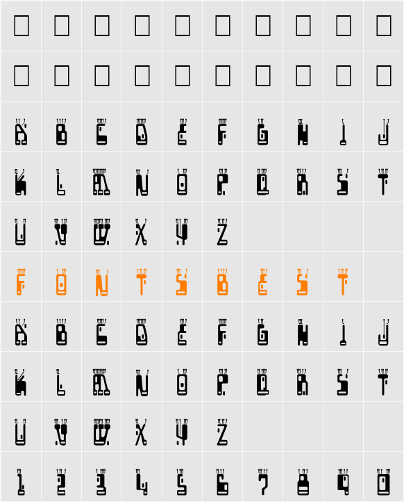 Boron Character Map