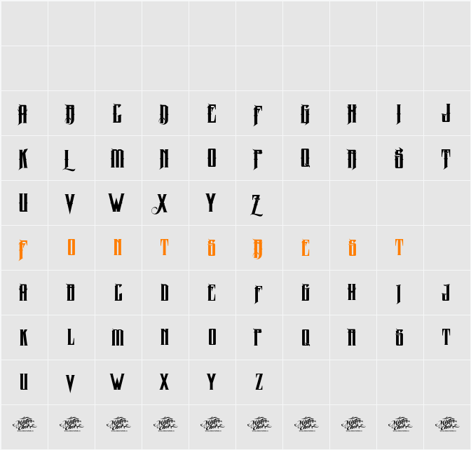 MCF zelfis Character Map