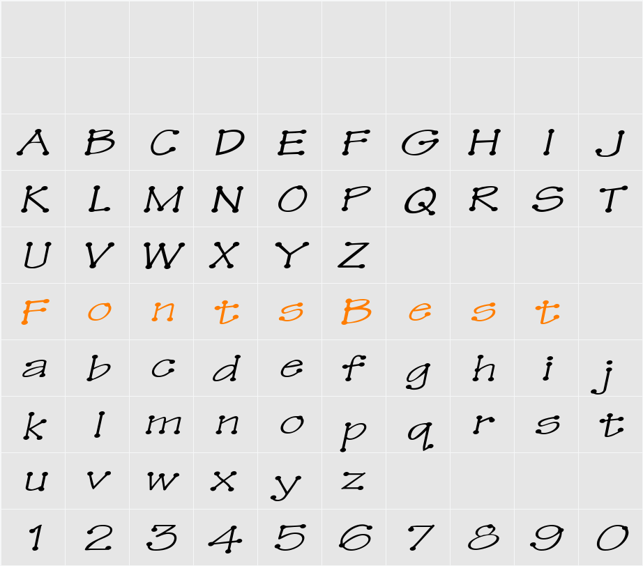 TinkerToyExtended Character Map