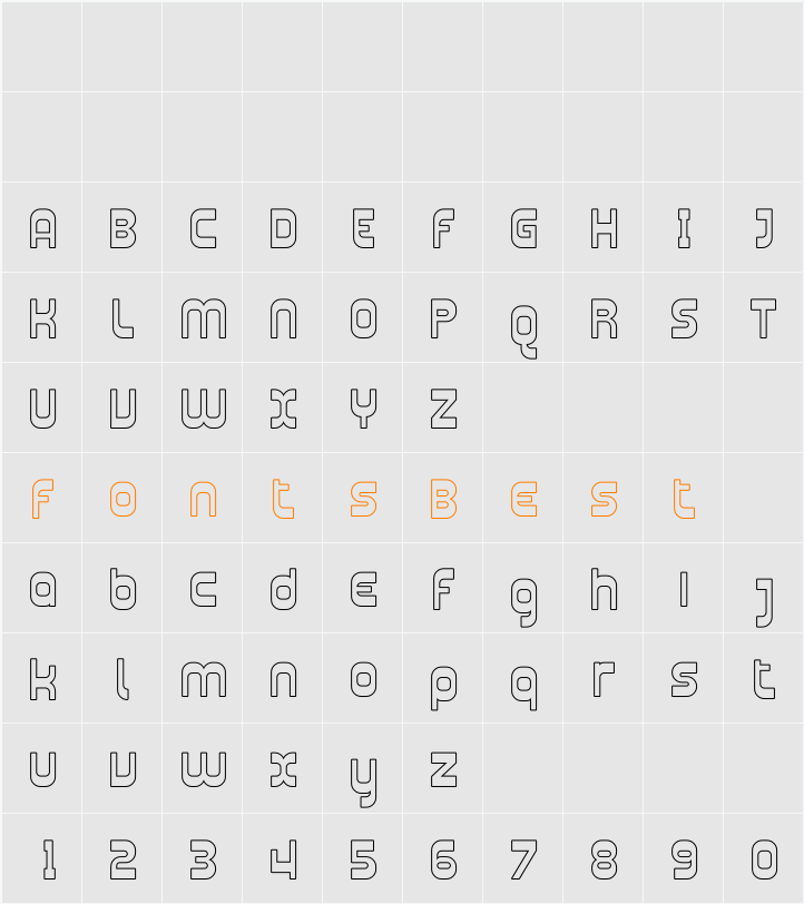 Plasmatica Outline Character Map