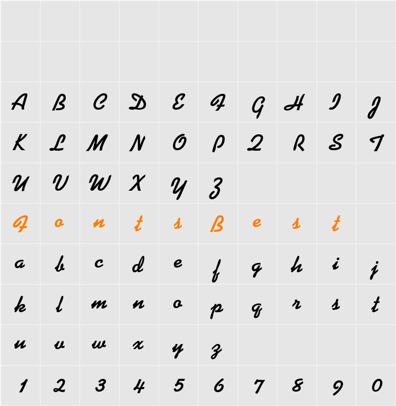 Sylvia-Bold Character Map