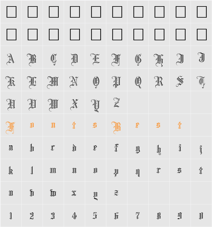 Manuscript Open Character Map