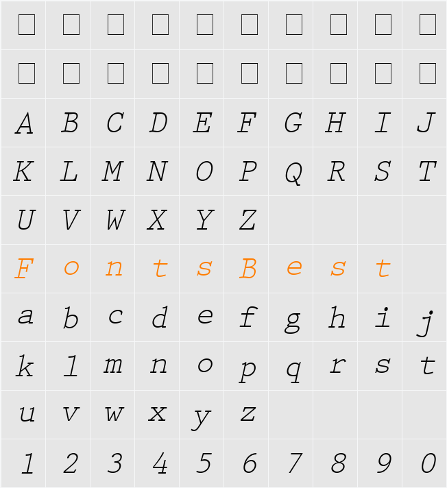 Keyboard Elite SSi Character Map