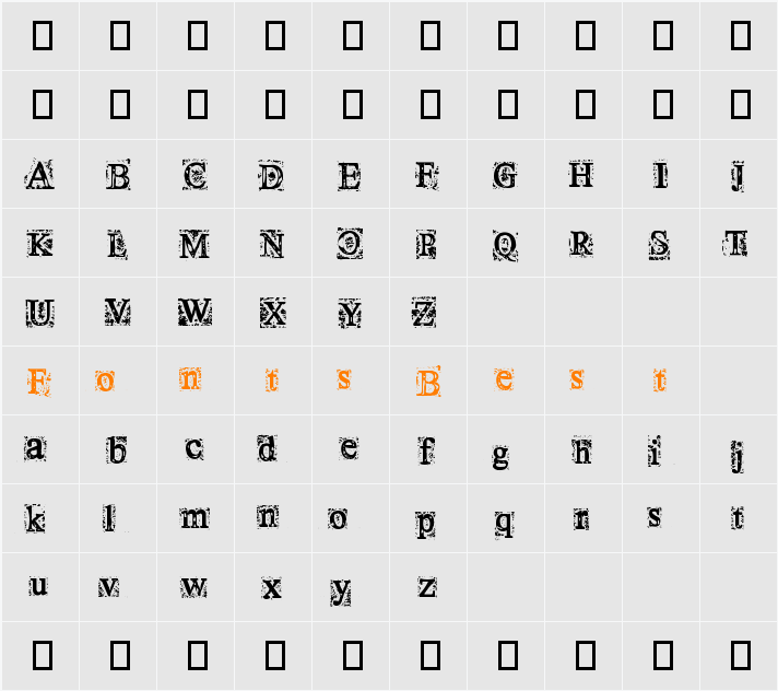 Times New Omen Character Map