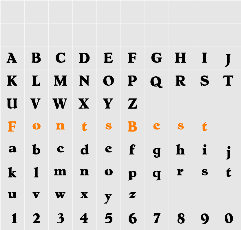 LucasBecker-ExtraBold Character Map