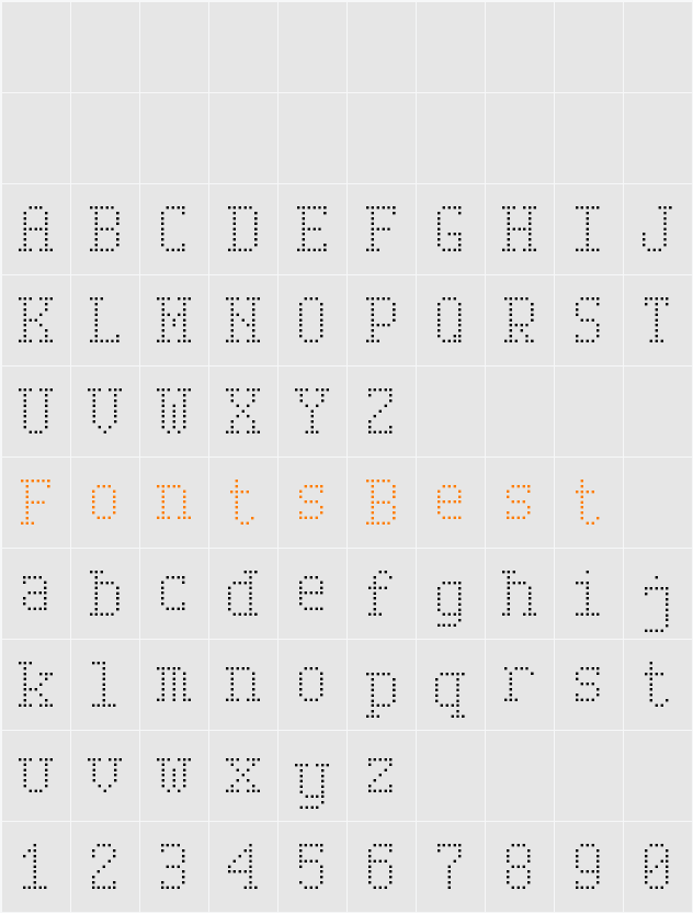 Serif Dot Digital-7 Character Map