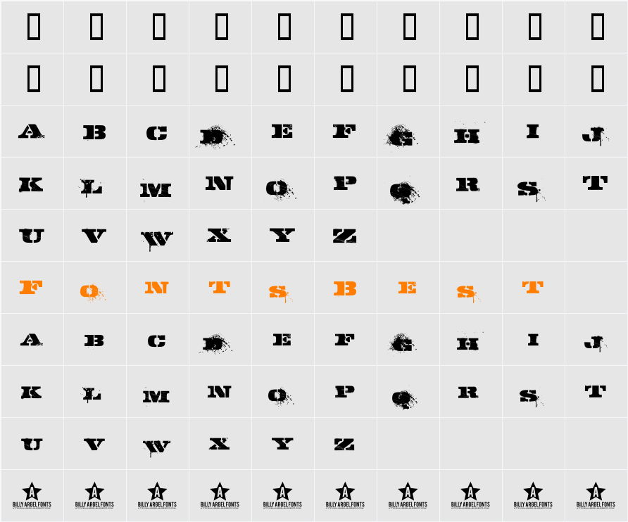 GASMASK Character Map