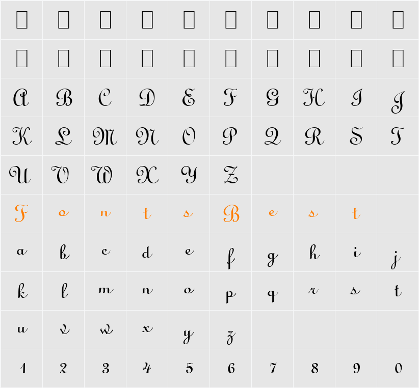 Script-L730 Character Map
