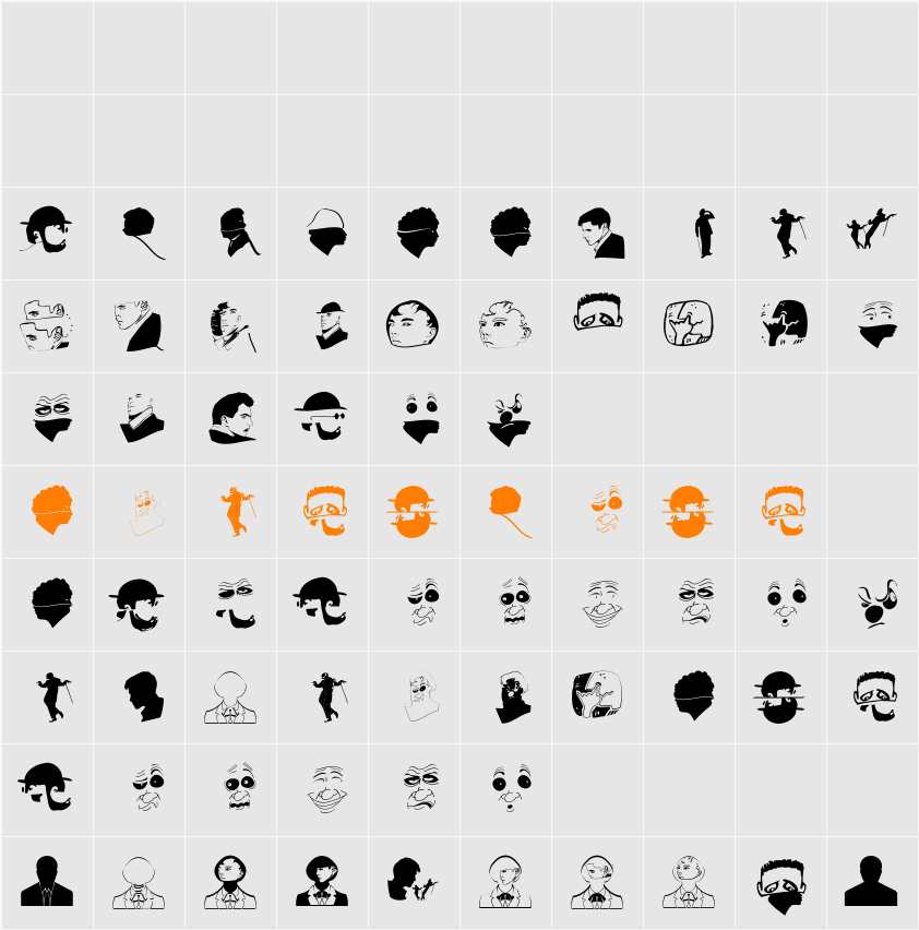 HeadbirthesTwoFS Character Map