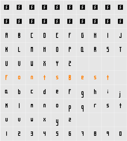 Simple Sans Character Map