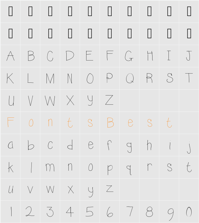 KBSunshine Character Map