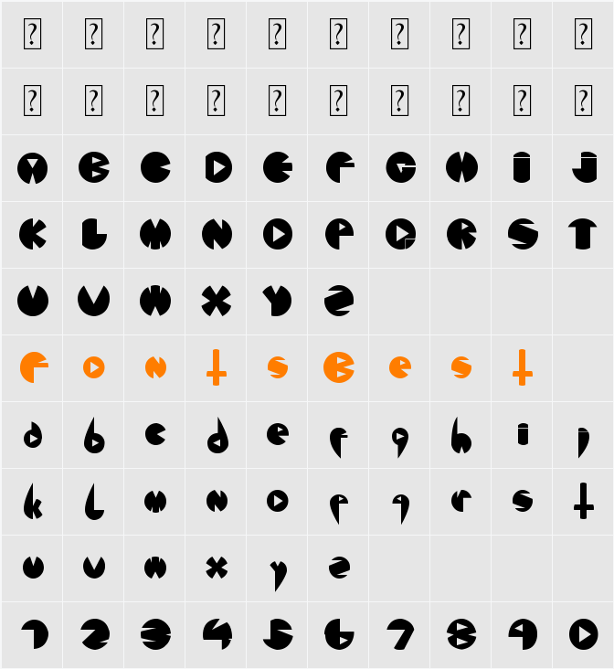 Font_london eyes Character Map