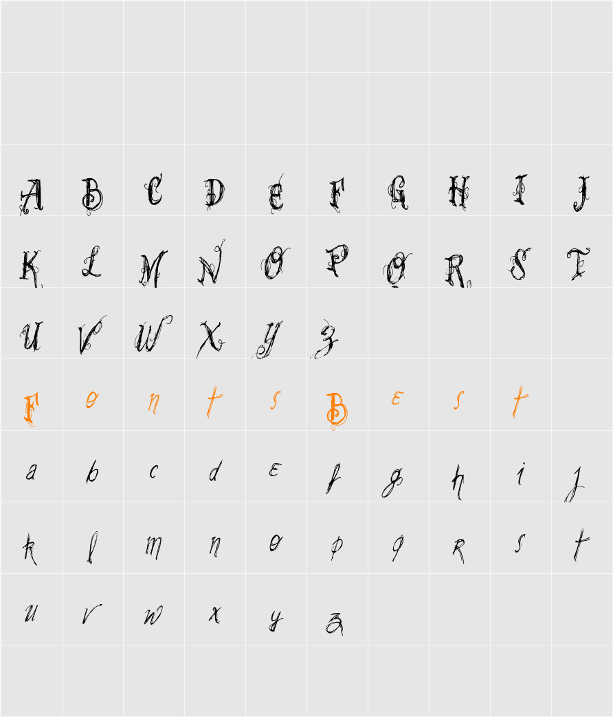 VTKS SummerLAnd Character Map