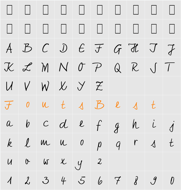 HW Jeff Character Map