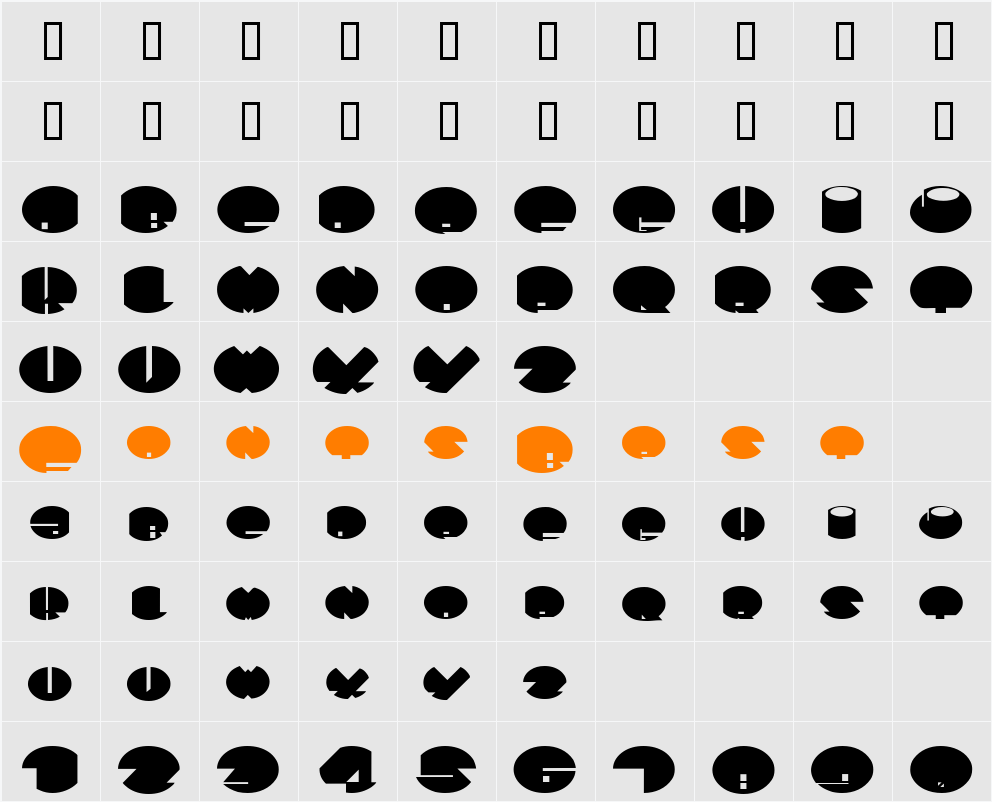 SpaceAce Character Map
