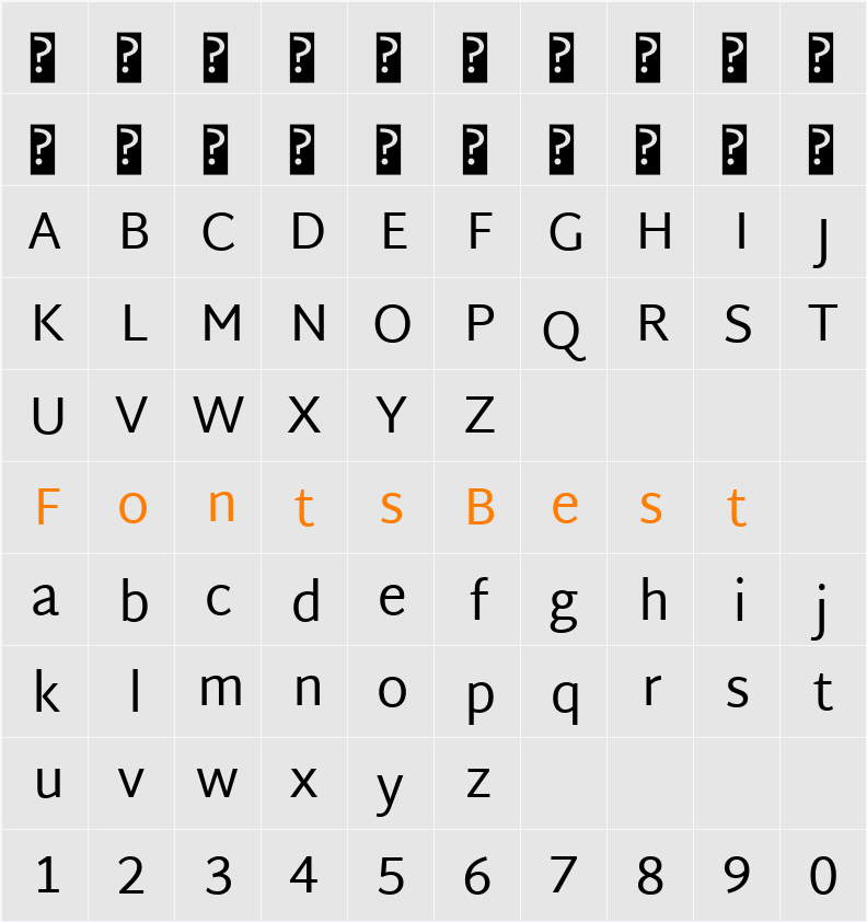 Martel Sans Character Map