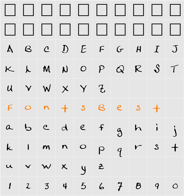 LEHN247 Character Map