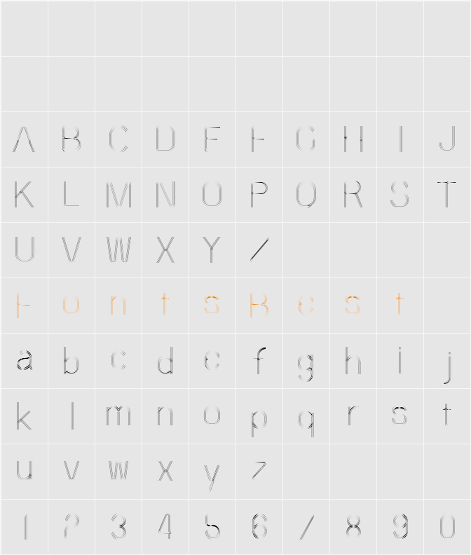 60sSTRIPE Character Map