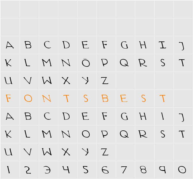 Hadriatic Leftalic Character Map