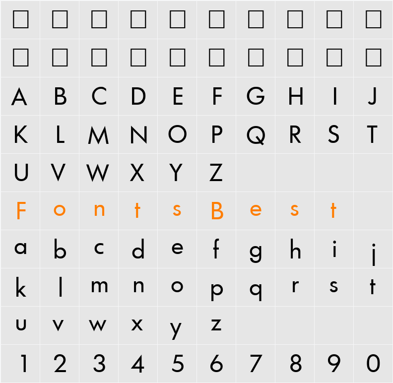 Limerick-Regular Character Map