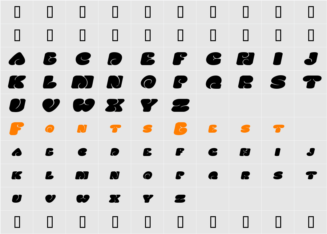 SixtiesVibeExtended Character Map