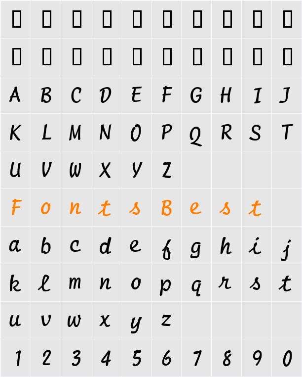 ScriptMono Character Map