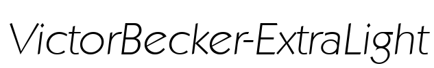 VictorBecker-ExtraLight Font Image