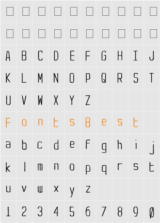 Yachting Type Character Map
