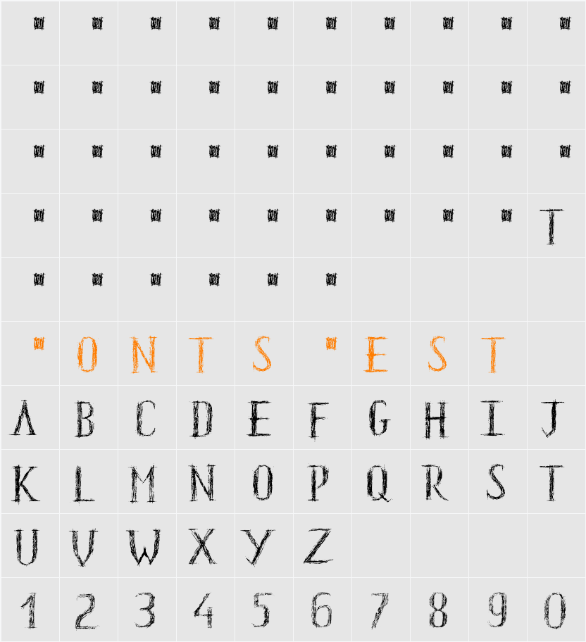 HKH Old Glyphs short Character Map