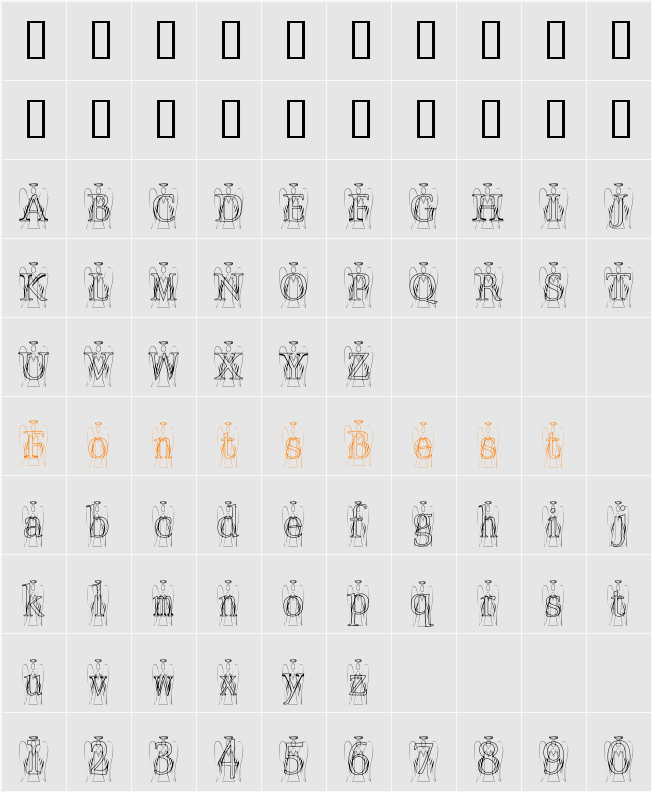 SeraphHollowLetters Character Map