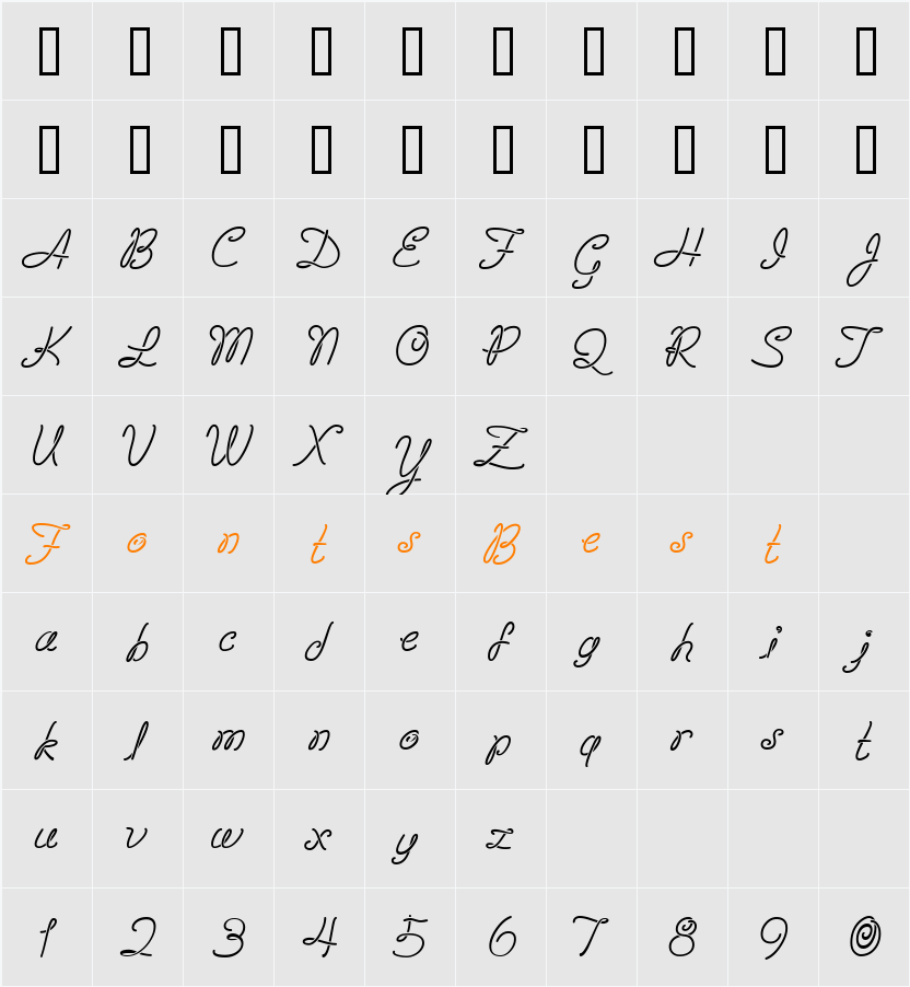Scrap Loop Character Map