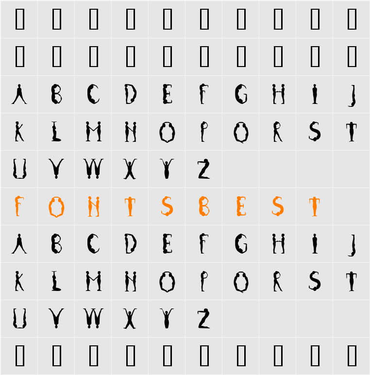 Postures MF Character Map